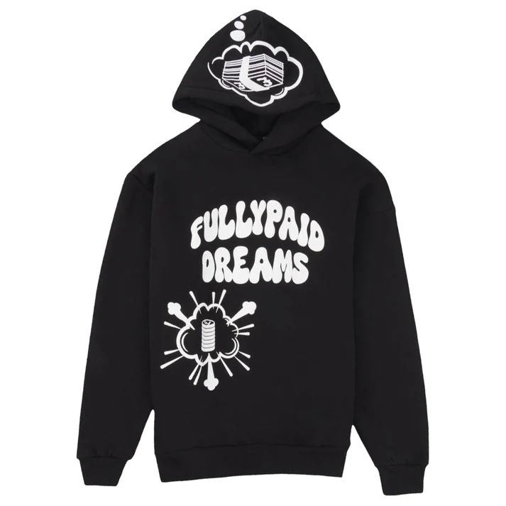DREAMS HOODIE BLACK WHITE DREAMS HOODIE BLACK WHITE