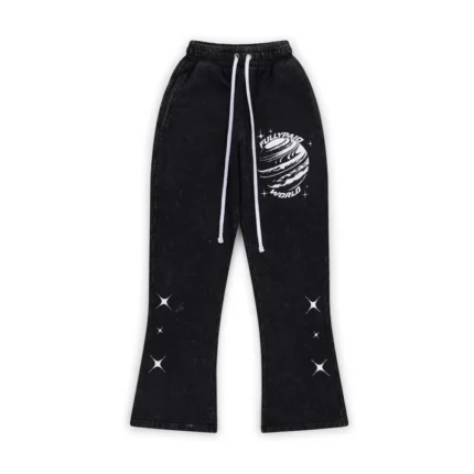 WORLD JOGGERS BLACK ACID WASH
